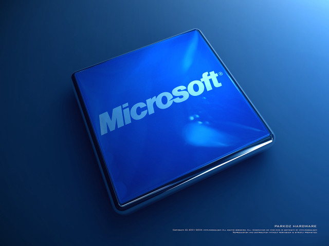 Blue microsoft logo isometric rendering free wallpaper for desktop - medium preview image