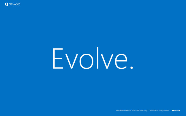 Blue background evolve white letters free wallpaper for desktop - medium preview image
