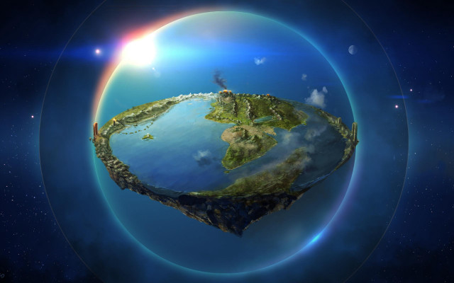 Small planet island night sky free wallpaper for desktop - medium preview image