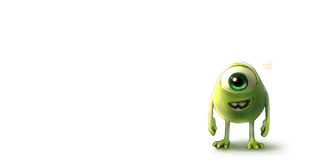 Green monster big eyes smile free wallpaper for desktop - medium preview image