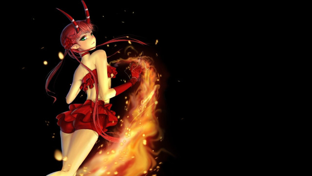 Fire woman embers fiery wings free wallpaper for desktop - medium preview image