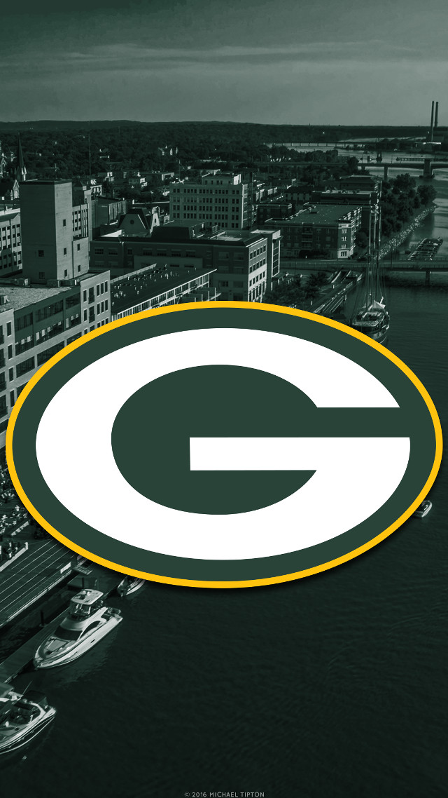 Green bay packers logo cityscape free wallpaper for mobile - medium preview image