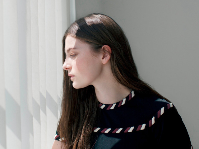 Woman long hair window blinds free wallpaper for desktop - medium preview image