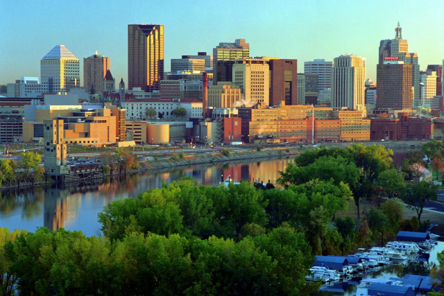 City skyline river bridge foreground #2 free wallpaper for desktop - medium preview image