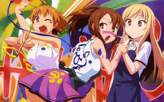 Anime girls long hair short #10 free wallpaper for desktop - medium preview image