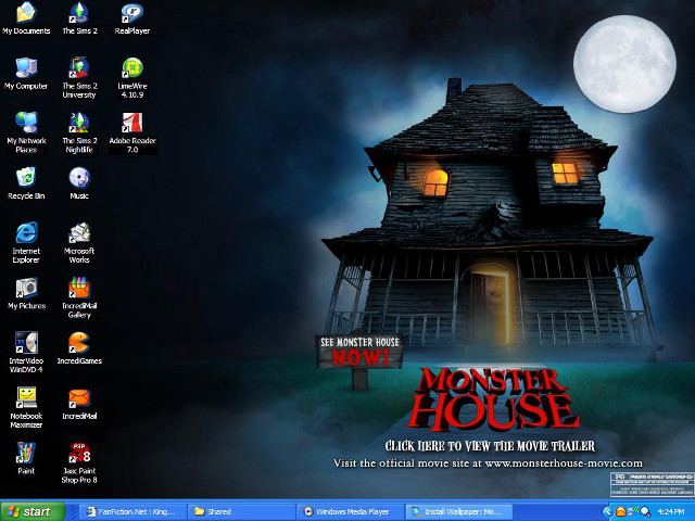 Computer screenshot monster house sign free wallpaper for desktop - medium preview image