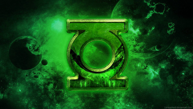 Green lantern symbol space planets free wallpaper for desktop - medium preview image