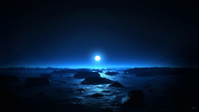 Dark blue space bright light free wallpaper for desktop - medium preview image