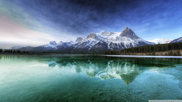 Mountain reflection lake forest background #2 free wallpaper for desktop - medium preview image