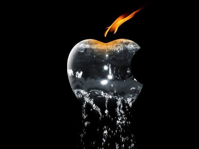 Apple fire water space flame free wallpaper for desktop - medium preview image