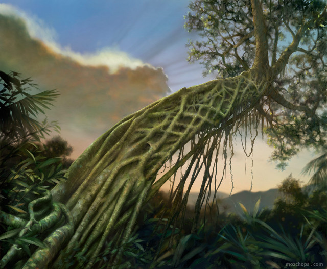 Tree sky clouds sunbeam painting free wallpaper for desktop - medium preview image