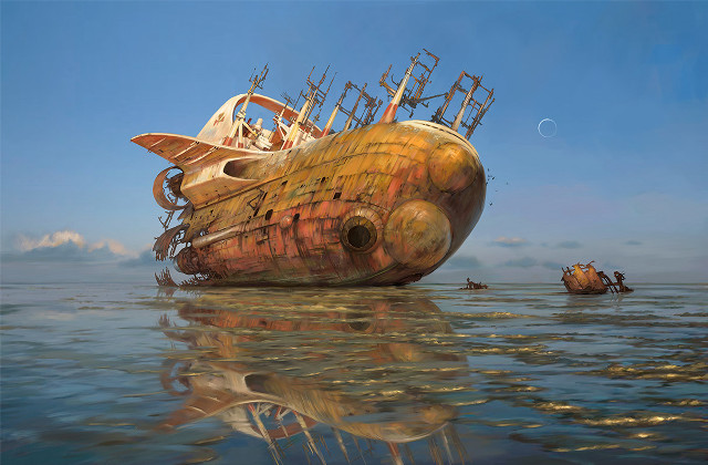 Large ship water boat detailed free wallpaper for desktop - medium preview image