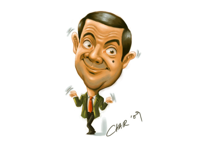 Caricature man suit tie wide free wallpaper for desktop - medium preview image
