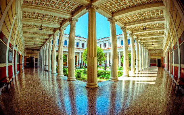 Large building columns arches center free wallpaper for desktop - medium preview image