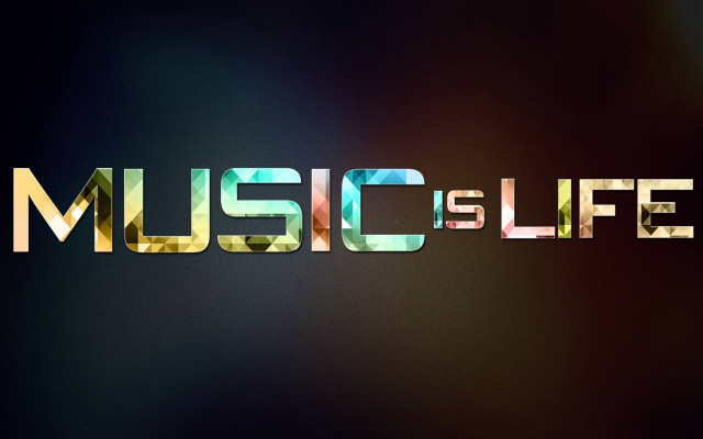 Music is life black background free wallpaper for desktop - medium preview image