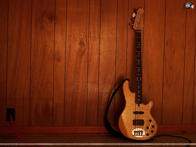 Guitar floor wall wood paneling free wallpaper for desktop - medium preview image