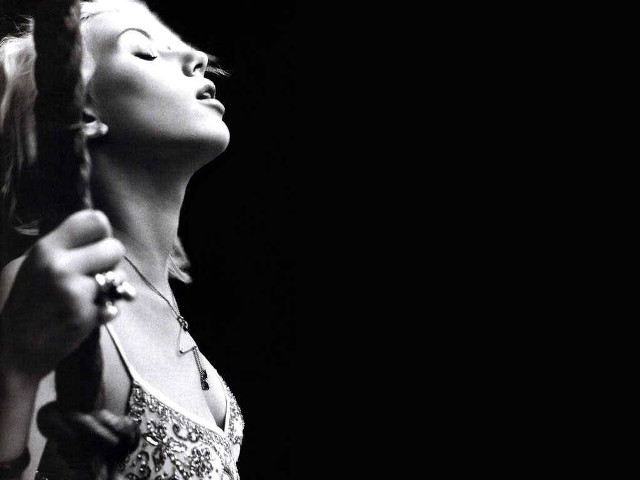 Woman hair dryer looking up free wallpaper for desktop - medium preview image