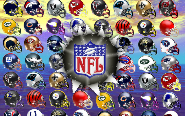Football team helmets sky clouds free wallpaper for desktop - medium preview image
