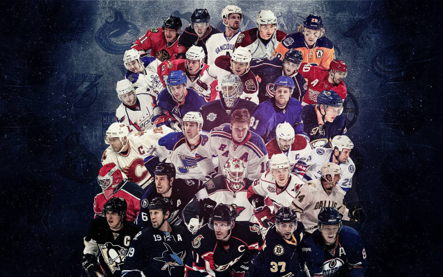 Hockey players uniforms numbers collage free wallpaper for desktop - medium preview image