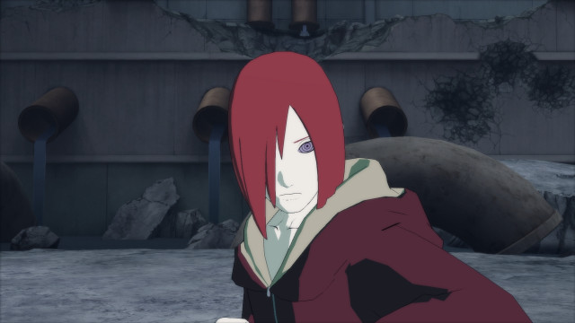 Red hair red coat building free wallpaper for desktop - medium preview image