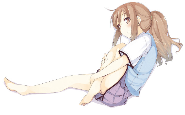 Girl crossed legs rayonism anime free wallpaper for desktop - medium preview image