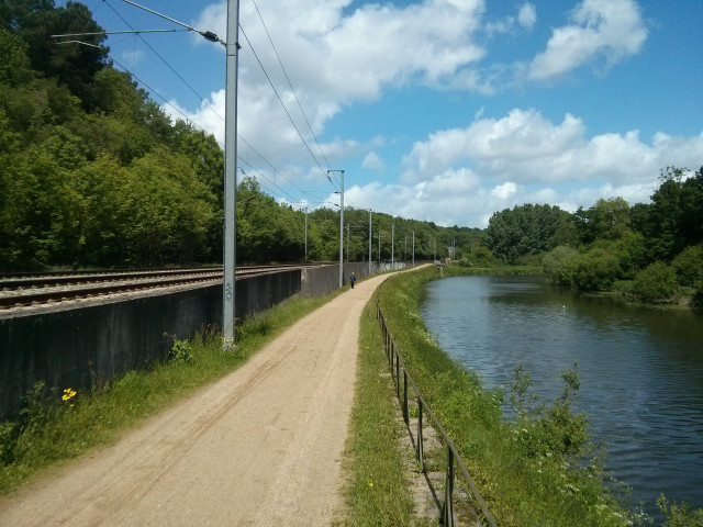 Dirt road river train track free wallpaper for desktop - medium preview image