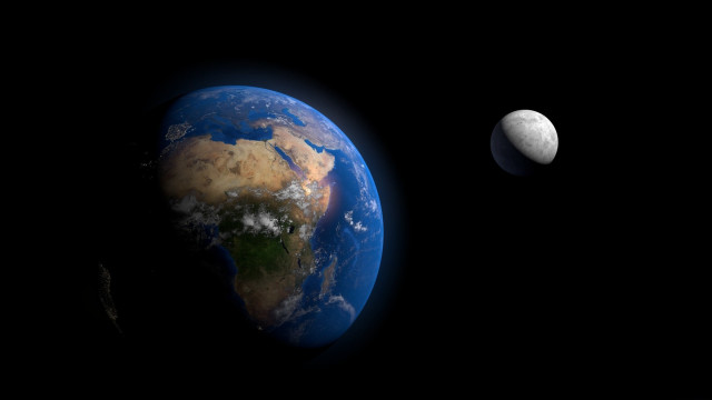 Earth moon space view planet free wallpaper for desktop - medium preview image