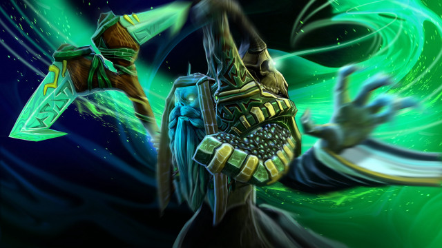 Man holding green objects painting free wallpaper for desktop - medium preview image