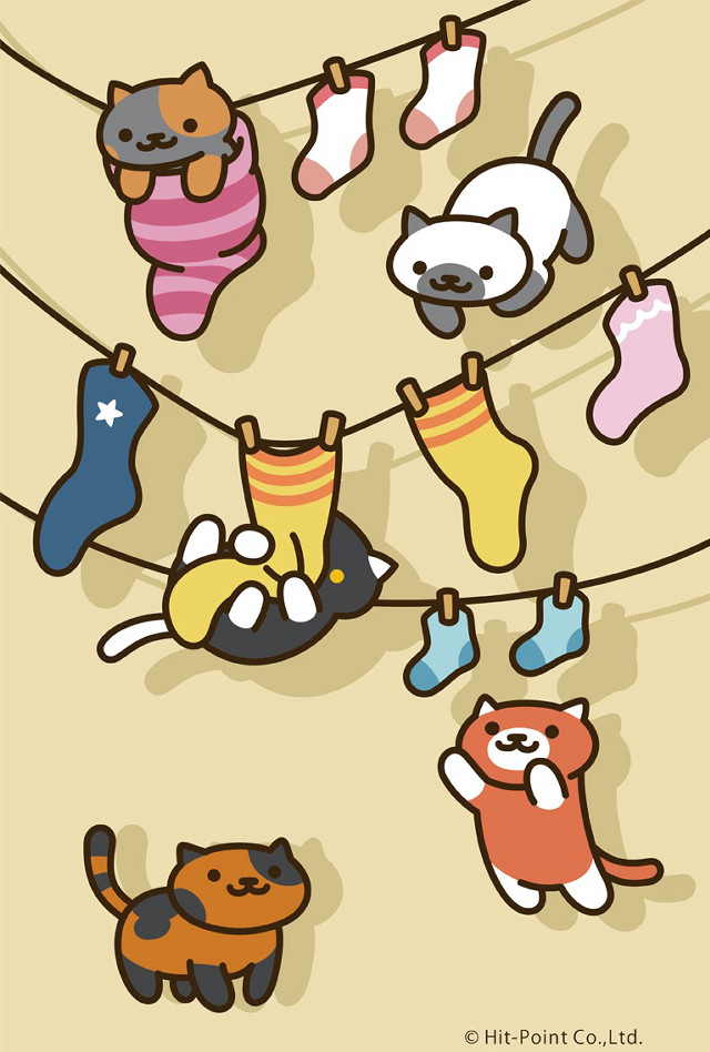 Socks hanging clothesline cats dogs free wallpaper for mobile - medium preview image