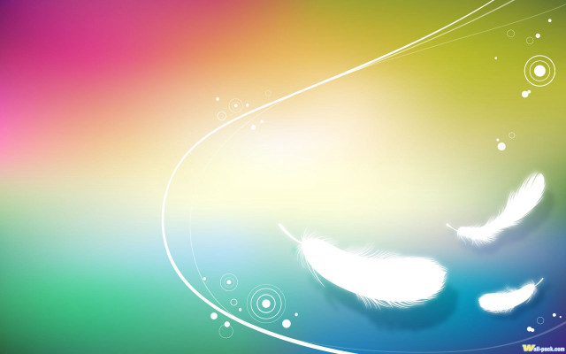 Colorful background white feather bubbles #2 free wallpaper for desktop - medium preview image