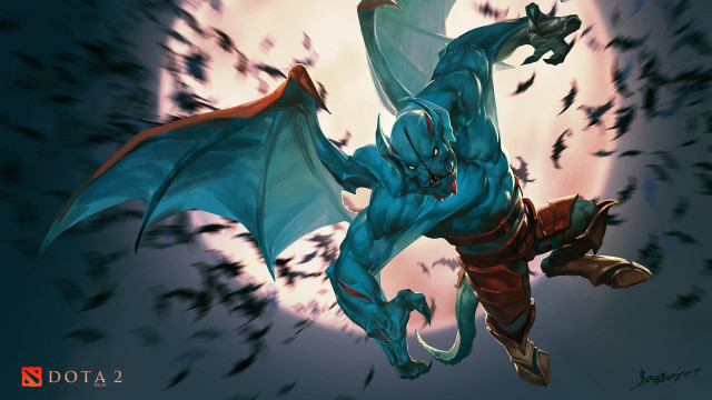 Blue dragon flying red cape free wallpaper for desktop - medium preview image