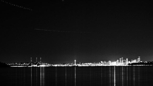 City night plane longexposure multiplegirls free wallpaper for desktop - medium preview image
