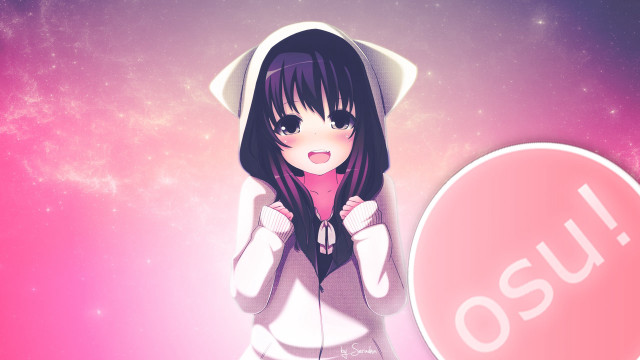 Girl long hair hoodie pink #2 free wallpaper for desktop - medium preview image