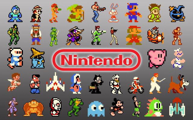 Nintendo characters bunch group fun free wallpaper for desktop - medium preview image