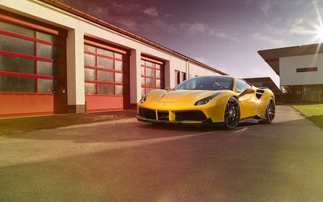 Yellow sports car red doors free wallpaper for desktop - medium preview image