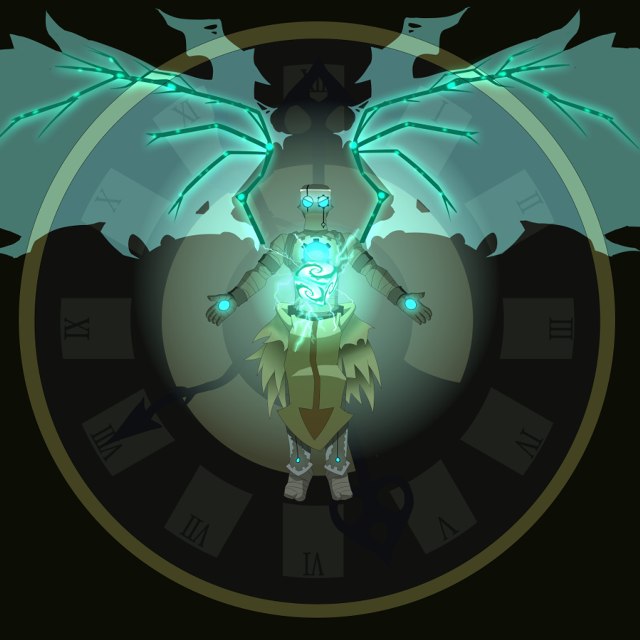 Clock cartoon character glowing wings free wallpaper for tablet - medium preview image