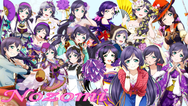 Anime girls purple hair group free wallpaper for desktop - medium preview image