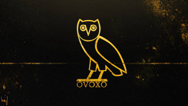 Yellow owl black surface ovoxo free wallpaper for desktop - medium preview image