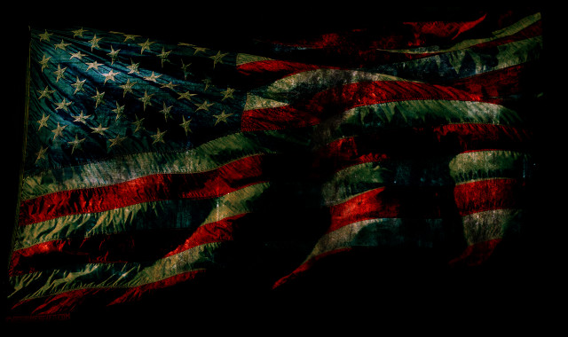 Large american flag dark background free wallpaper for desktop - medium preview image