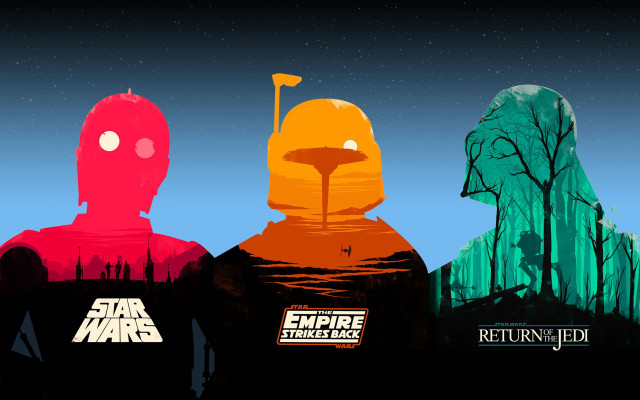 Star wars characters forest trees free wallpaper for desktop - medium preview image
