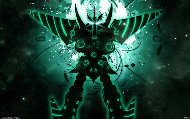 Green black anime character large free wallpaper for desktop - medium preview image