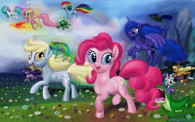 Little ponies lush green field free wallpaper for desktop - medium preview image