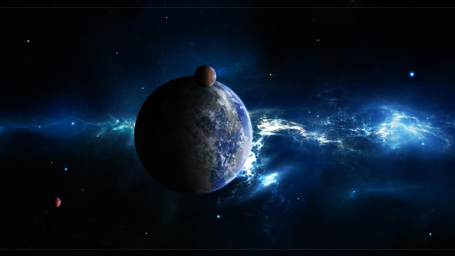 Space scene planet stars background #3 free wallpaper for desktop - medium preview image