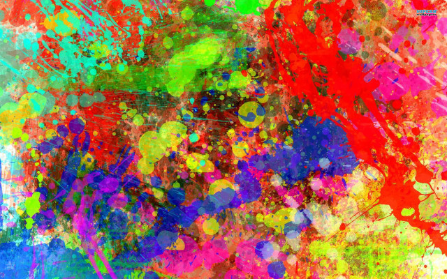 Colorful painting splattered black frame #2 free wallpaper for desktop - medium preview image