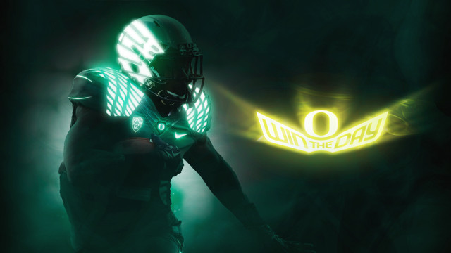 Football player green uniform neon #2 free wallpaper for desktop - medium preview image