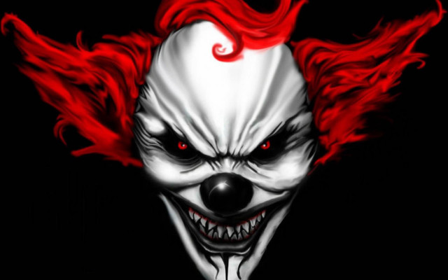 Clown red hair creepy face free wallpaper for desktop - medium preview image