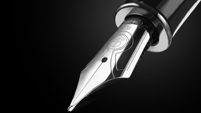 Black pen greyscale 3d render free wallpaper for desktop - medium preview image