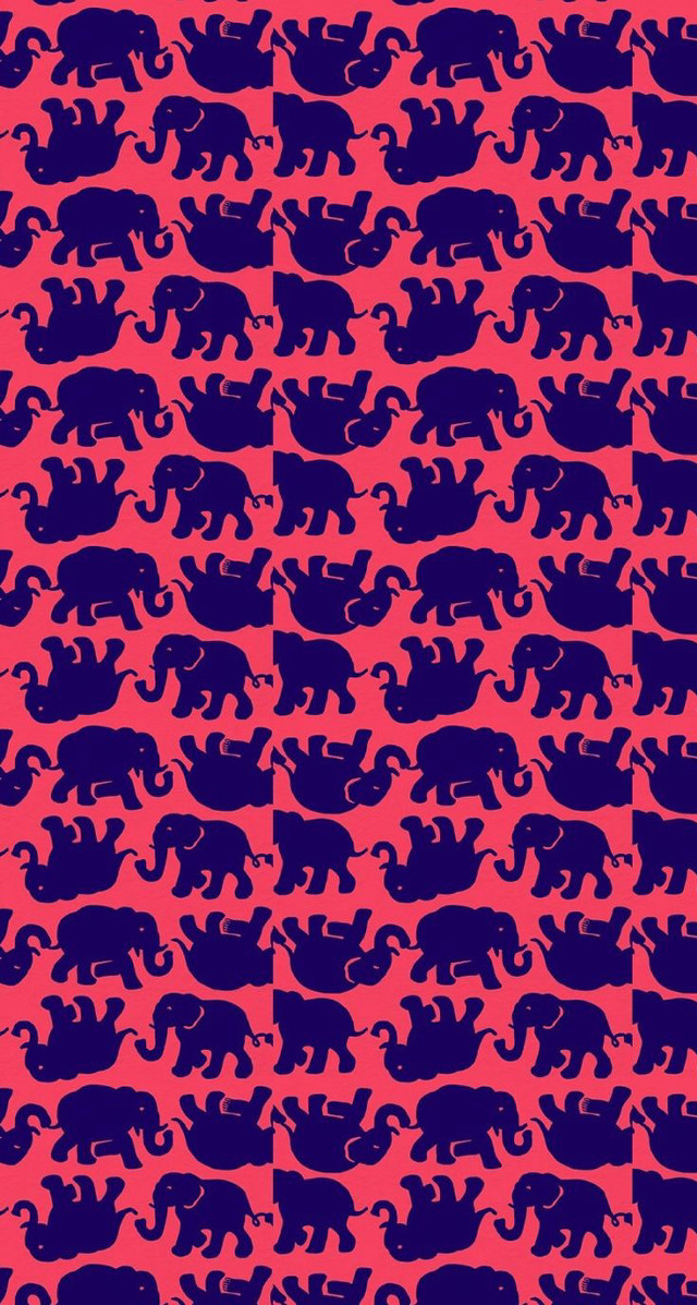 Elephants red background blue squares free wallpaper for mobile - medium preview image