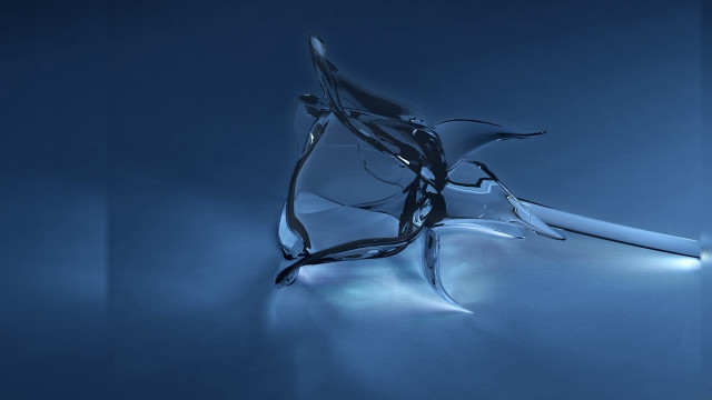 Glass sculpture blue background light free wallpaper for desktop - medium preview image