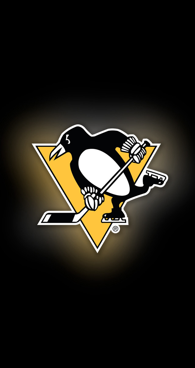 Penguin hockey stick puck yellow free wallpaper for mobile - medium preview image
